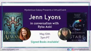 Jenn Lyons and Ryka Aoki at Mysterious Galaxy Bookstore